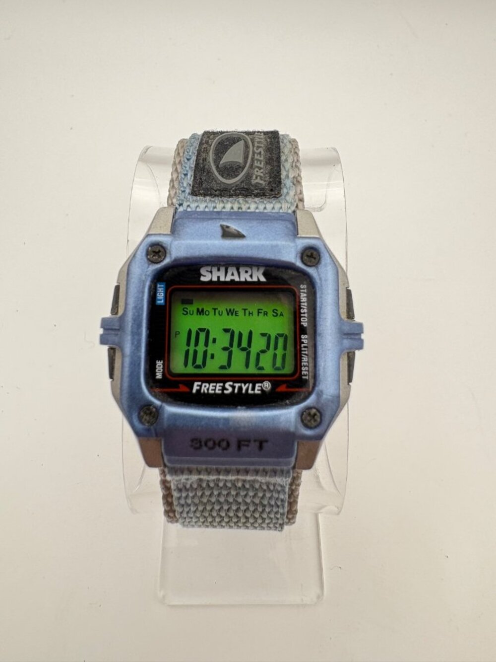 Freestyle Shark Model 779 Digital Watch Blue Grey Nylon Strap Backlight 300FT